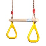 Balançoire trapèze multifonctionnelle en bois avec anneau en plastique pour enfants, ensemble d'amusement ... Balançoire trapèze multifonctionnelle en bois avec anneau en plastique pour enfants, ensemble d'amusement ...