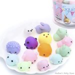 Balle anti - stress en forme d'animal mignon, jouet a presser, anti - stress, doux et collant, cadeau ...