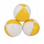 Balles de jonglage 3 pices, portables, amusantes, avec sac en filet, jaune et blanc