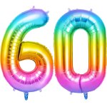 Ballon d'anniversaire 60 ans arc - en - ciel, foil ballon numéro chiffre 101cm, gonflable hélium, deco ... Ballon d'anniversaire 60 ans arc - en - ciel, foil ballon numéro chiffre 101cm, gonflable hélium, deco ...