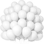 Ballons blancs mats 100 pièces 12 pouces, latex pour fête, anniversaire, mariage, fiançailles, graduation, ... Ballons blancs mats 100 pièces 12 pouces, latex pour fête, anniversaire, mariage, fiançailles, graduation, ...