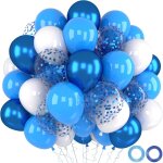 Ballons bleu et blanc anniversaire, 52 pièces ballon helium blue ballon transparent confettis bleu marine ... Ballons bleu et blanc anniversaire, 52 pièces ballon helium blue ballon transparent confettis bleu marine ...