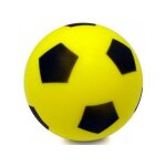 Ballon foot en mousse jaune 20 cm - pour interieur ou exterieur - taille 5 - football - enfant - jeu ...