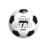 Ballon de foot en plastique 22 cm - modele blanc / noir - balle enfant - football, volley, piscine - ...