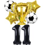 Ballon football, deco anniversaire 11 ans enfants, géant chiffre noir, décorations de fête thème sport ... Ballon football, deco anniversaire 11 ans enfants, géant chiffre noir, décorations de fête thème sport ...