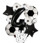 Ballons de football en feuille d'hlium pour enfants, ballons numrots verts, dcorations de fte d'anniversa ...