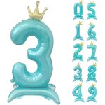 Ballon en forme de chiffre bleu de 100 a 9 avec couronne, couronne bleu clair, grands, ballons a l'hélium, ... Ballon en forme de chiffre bleu de 100 a 9 avec couronne, couronne bleu clair, grands, ballons a l'hélium, ...