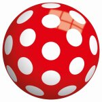 Ballon de jeu - rouge a pois blancs - 23 cm