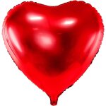 Ballon mylar foil en forme de coeur rouge m�tallis� Ø 45 cm