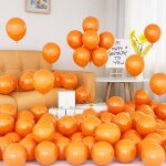Ballons orange, 50 pi�ces ballons mat orange latex 5 pouces petits mini ballon avec ruban pour femmes ...