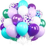 Ballons sirène, 60 pièces 12 pouces foncé violet sarcelle vert métallique confettis teal bleu latex ballon ... Ballons sirène, 60 pièces 12 pouces foncé violet sarcelle vert métallique confettis teal bleu latex ballon ...