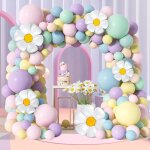 Balloon arch kit, 161 pieces pink yellow green blue purple white daisy shape balloon arch for girl boy ... Balloon arch kit, 161 pieces pink yellow green blue purple white daisy shape balloon arch for girl boy ...