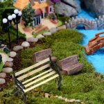 Banc en bois et mtal pour maison de poupe, accessoires de meubles de jardin miniatures, 1:12, nouvelle ...
