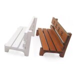 Banc de parc en bois miniature, chaise longue avec dossier, pour 1:12 echelle maison de poup�e jardin ...