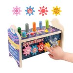 Banc de percussion en bois, marteau, jouet musical educatif, labyrinthe, xylophone, pour enfants de 1, ...