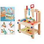 Banc de travail en bois pour enfants, jeu de simulation, ensemble de construction cr�atif, atelier pour ...