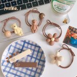 Bande de caoutchouc ours mignon 2 pices / lot, coiffe pour fille, bandeau en caoutchouc de dessin anim, ...