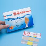 Bande de pansement jetable etanche 50 pièces / boîte, avec un tampon de gaze stérile, premiers secours ... Bande de pansement jetable etanche 50 pièces / boîte, avec un tampon de gaze stérile, premiers secours ...