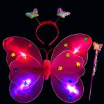 Bandeau a ailes clignotantes led pour filles, 3 pices / ensemble, costume de princesse, jouet, accessoires ...