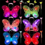 Bandeau a ailes clignotantes led pour filles, 3 pices / ensemble, costume de princesse, jouet, accessoires ...