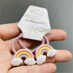 Bandeaux de cheveux elastiques pour enfants, 2 pi�ces, princesse arc - en - ciel etoile de dessin anim�, ...