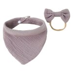 Bandeau elastique pour bb fille, ensemble de serviettes pour salive, couleur unie, bandeau pour cheveux, ...