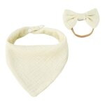 Bandeau lastique  noeud pour bb fille, ensemble de serviettes de salive, couleur unie, bandeau de ...