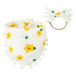 Bandeau elastique a nud pour petites filles, ensemble de serviettes de salive, bandeau de cheveux princesse ...