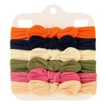 Bandeaux �lastiques en nylon souple pour b�b�s filles, 6 pi�ces, couleur unie, noeuds pour cheveux, g99c ...