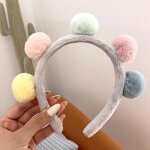 Bandeau en peluche pour femmes, couleur bonbon, hiver, automne, lavage du visage, pompon, cerceau de ... Bandeau en peluche pour femmes, couleur bonbon, hiver, automne, lavage du visage, pompon, cerceau de ...