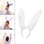 Bandeau en peluche lolita cosplay pour filles, oreilles de lapin longues, bandana, serre - tte de dessin ...
