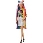 Barbie chevelure arc - en - ciel paillettes