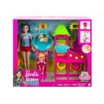 Barbie - coffret parc aquatique avec piscine et toboggan - poupees skipper et enfant - set metier baby ...
