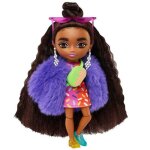Barbie extra minis doll #1 - robe imprim�e par sprinkle et manteau de fourrure