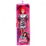 Barbie fab barbie - poup�e fashionista #168 robe z�br�e - poup�e mannequin - d�s 3 ans