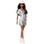 Barbie fashionistas barbie - poup�e barbie robe argent�e - avec chapeau de cowboy