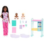 Barbie m�tiers - coffret p�diatre - poup�e brune et 2 poup�es b�b�s