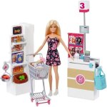 Barbie mobilier coffret supermarch fourni avec poupe a robe fleurie, rayon de marchand , caisse et ...