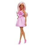 Barbie - poupe barbie fashionistas robe sans bretelle rose avec accessoires - barbie - hyt94