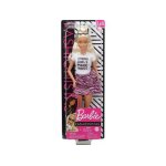 Barbie poupee mannequin fashionistas blonde avec robe rose zebr et t - shirt