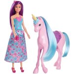 Barbie barbie - coffret poup�e et licorne - avec selle, brosse et accessoires