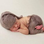 Barboteuse en crochet pour bb, 2 pices, vtements pour nouveaux - ns, accessoires de photographie, ...