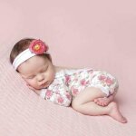 Barboteuse en dentelle pour nouveau - n fille, col rond, manches longues, motif floral, dos nu, photo, ...