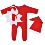 Barboteuse rouge pour bb, ensemble de 3 pices, accessoires de photographie de nouveau - n, thme ...