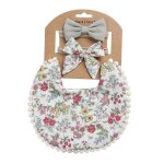 Barrette et bavoir a pampilles a imprim� floral pour b�b� gar�on et fille, double face, bavette, bandana, ...