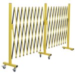 Barri�re de s�curit� extensible avec roulettes grille accord�on mobile 110x60 - 500cm en aluminium jaune ...