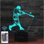 Baseball (c) 3d illusion veilleuse jouets, d�cor de maison led lampe de chevet table, tactile & t�l�commander ...