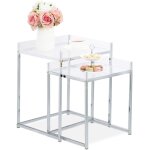 Basse en jeu de 2, carré, design moderne, table acrylique pour salon, hlp: 49x40x35 cm, transparent, ... Basse en jeu de 2, carré, design moderne, table acrylique pour salon, hlp: 49x40x35 cm, transparent, ...