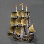 Bateau pirate de voile antique, jouets de construction, ensemble de cartes en papier 3d bricolage educatifs, ...