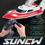 Bateau t�l�command� haute vitesse 200m auto - flip etanche avec t�l�commande rouge yonis